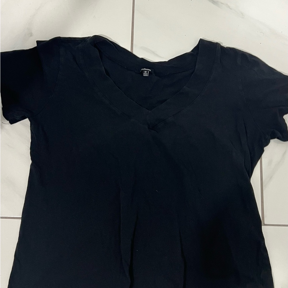Classic Black V-Neck Women's Top